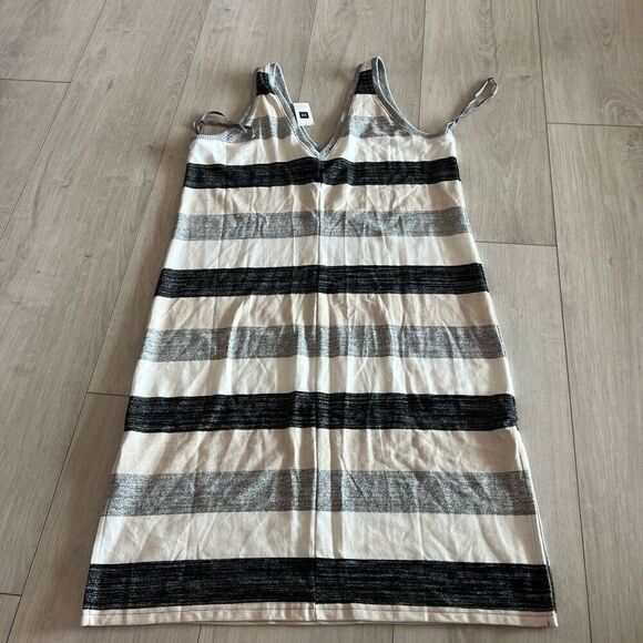 GAP stretch knit striped neutrals tank dress size LP - Picture 5 of 6